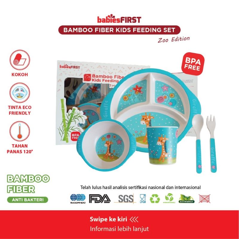 Babiesfirst Bamboo Feeding Set Zoo