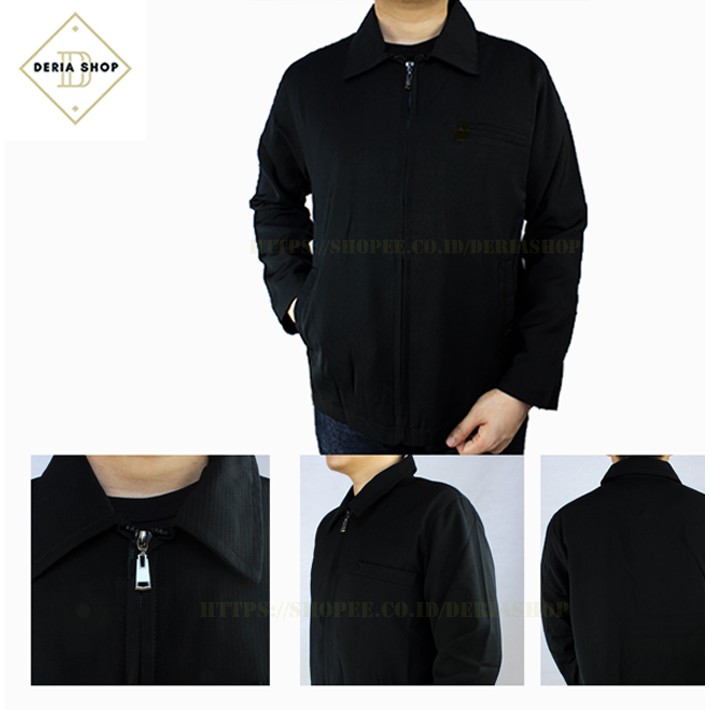 Jaket Hitam Semijas Pria Polos Jeket Presiden SBY Semi Jas Boss Stelan Cowok Jasket Kantor Formal Mo