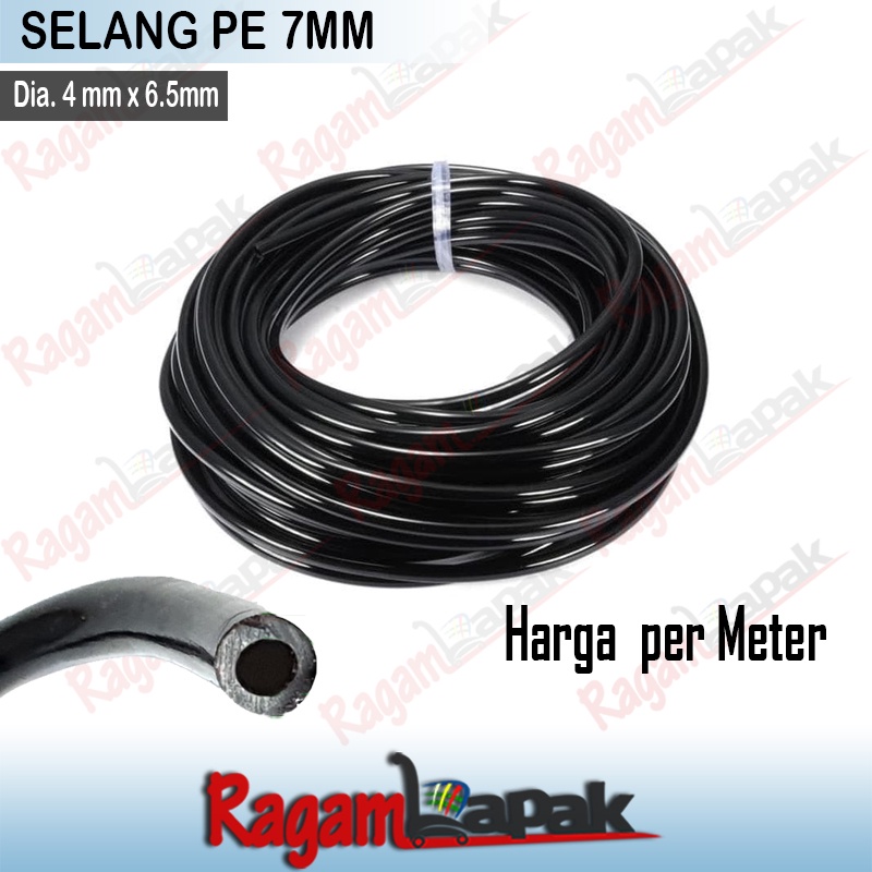 Selang PE 7 mm / Selang PE 4/7 mm / Selang PE 7mm - Fertigasi / Irigasi / Hidroponik (per 1 meter)