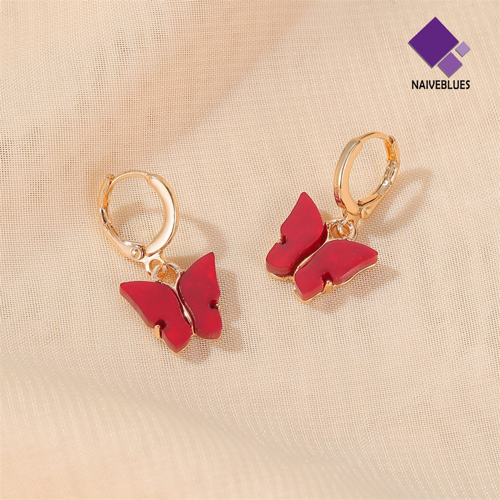 1 Pasang Anting Bentuk Hewan Bahan Akrilik Warna Cerah Untuk Wanita