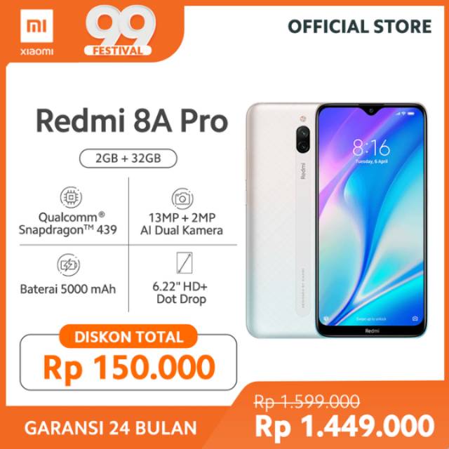 Redmi 8A PRO 2GB + 32GB