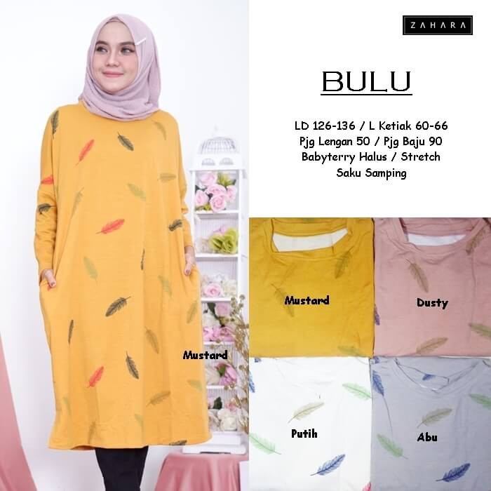 LONG TUNIC ZAHARA MOTIF BULU