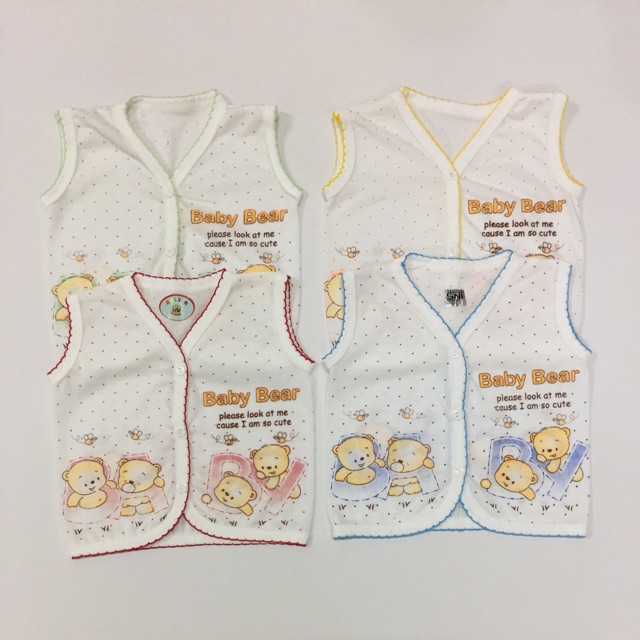 Baju lengan buntung bayi newborn (0-6BLN) karakter lucu-lucu