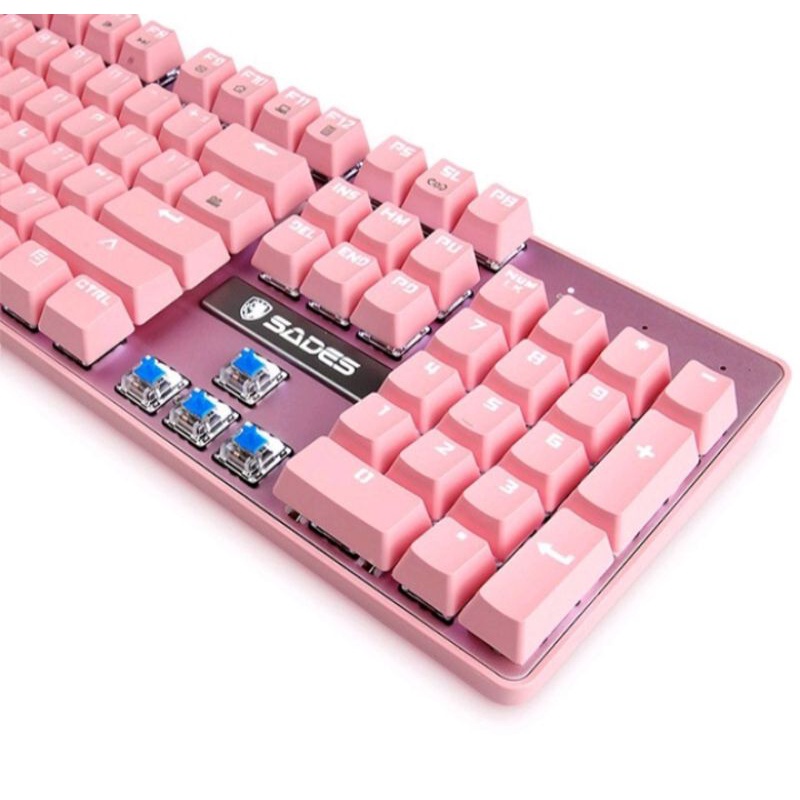 Keyboard Gaming Mechanical K10 Pink keyboard usb rgb sades