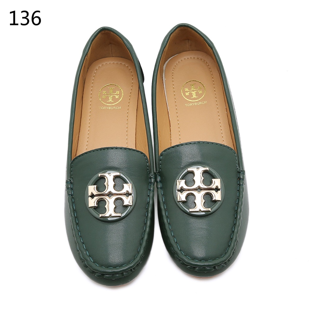 Logo Leather Driver Moccasin Flats #136