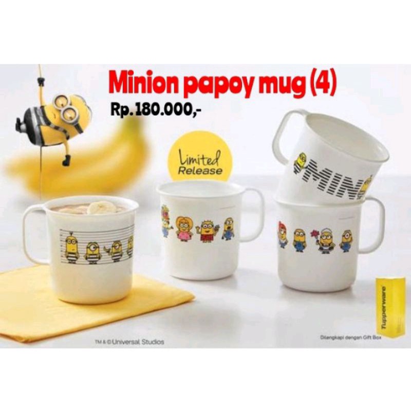 mug tupperware karakter minion / minion papaoy mug tupperware isi 4