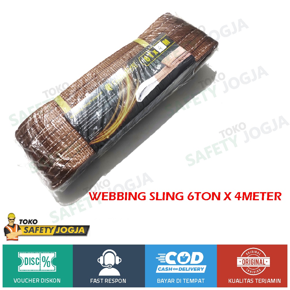 WEBBING BELT SLING POLYESTER 6 Ton x 4 Meter Tali Pengikat Safety