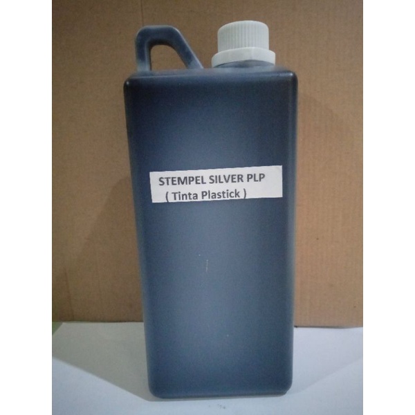 

Tinta stempel permanen plastik warna SILVER METALIK 1 Liter