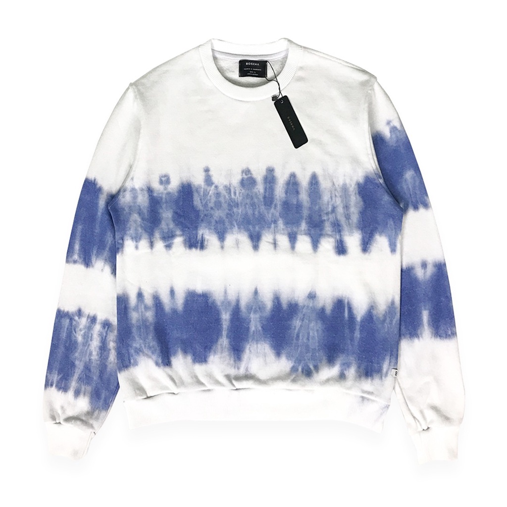 Boskha Crewneck Tie Dye -  Blue White | Sweater Pria