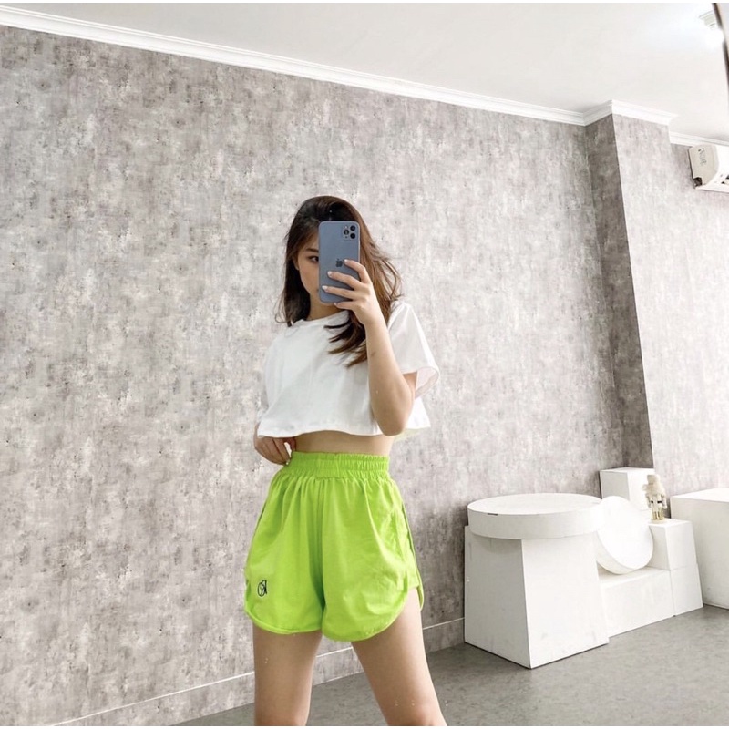 ARIANA KOREAN ONE SET SPORTS WANITA - SETELAN SPORTY SIMPLE OLAHRAGA - CROP TOP DAN CELANA PENDEK SPORTY - ONE SET FITNESS