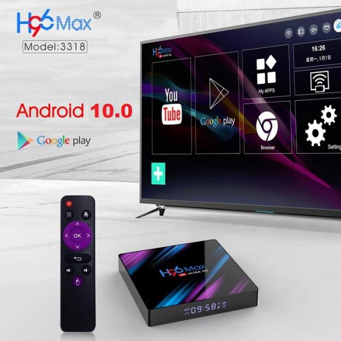 H96 Max 4GB/64GB Android 10.0 STB Android TV Box RK3318 Quad Core