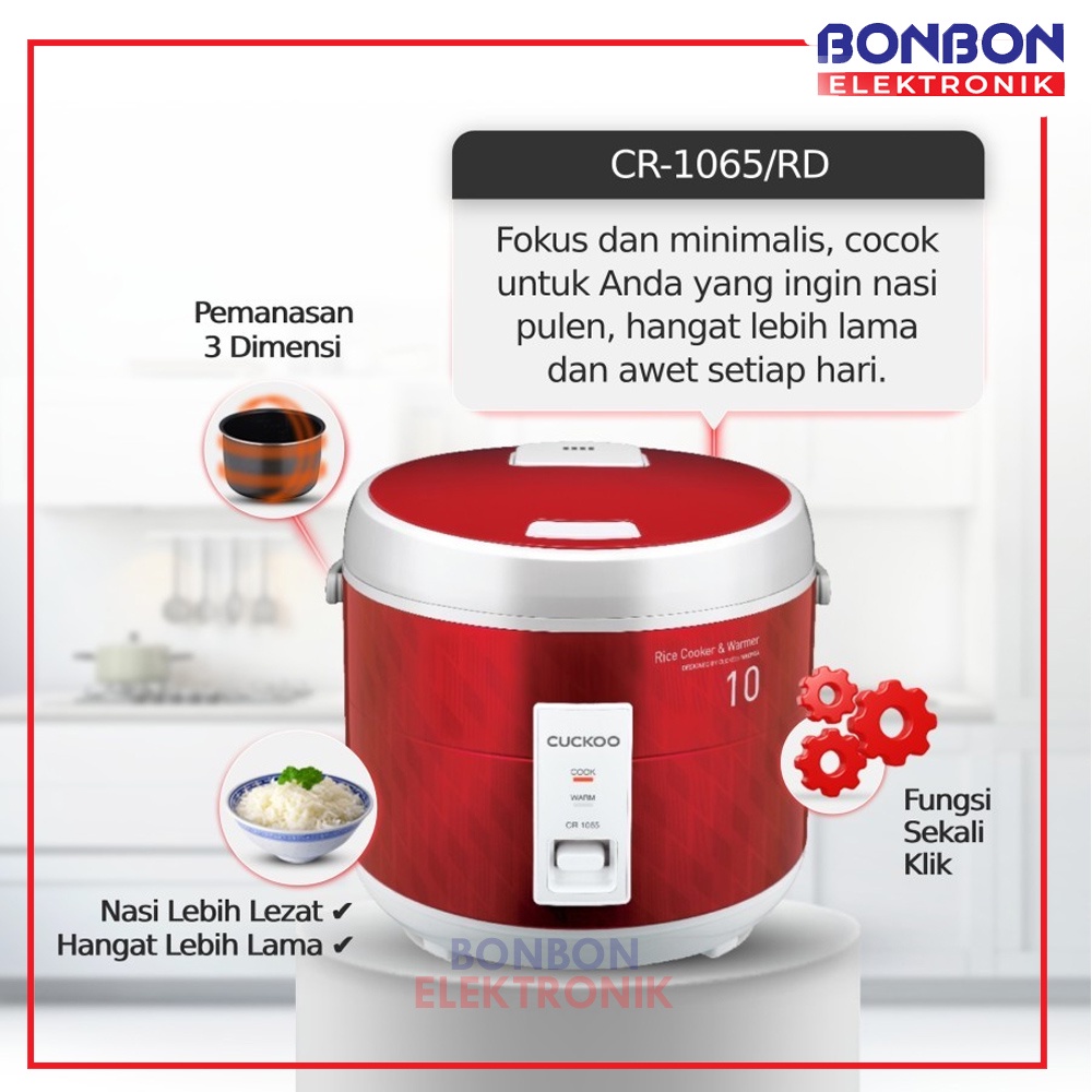 CUCKOO Rice Cooker Red Mechanical CR-1065/RD 1.8L No.1 in Korea