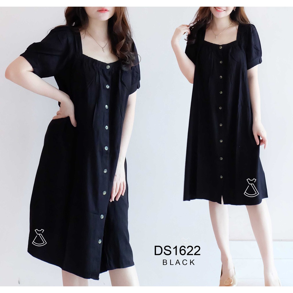 DS1622 - DRESS CASUAL WANITA RAYON TWILL BUSUI FRIENDLY