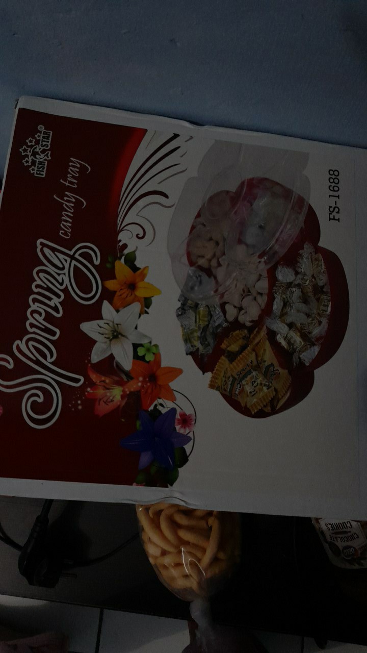 Toples Sekat Cantik Toples Bunga Spring Candy Tray Set Fish Star