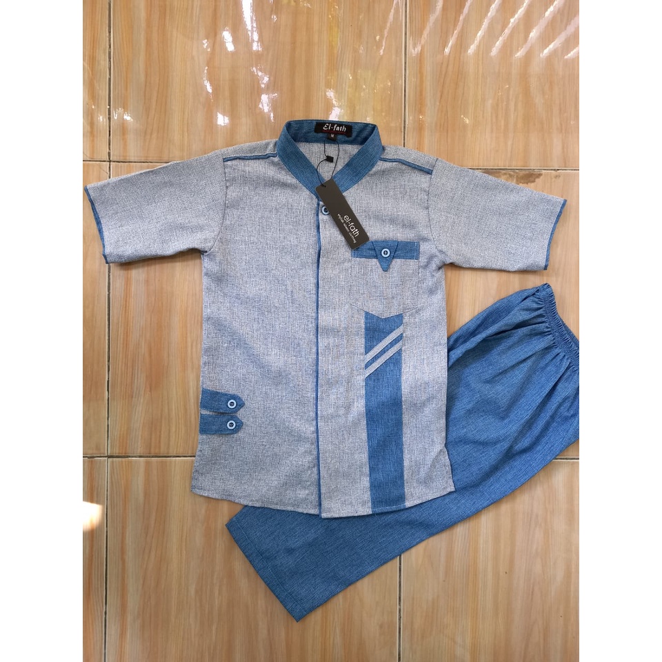 koko anak al farisi al ghifari katun madinah original by el fath brand koko anak laki laki set setelan koko anak tangan pendek