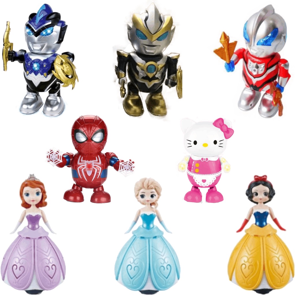 Robot Dance Hero ultraman biru blue boneka Hello Kitty pajangan Kado Mainan Anak Perempuan Laki-laki Cowok Cewek