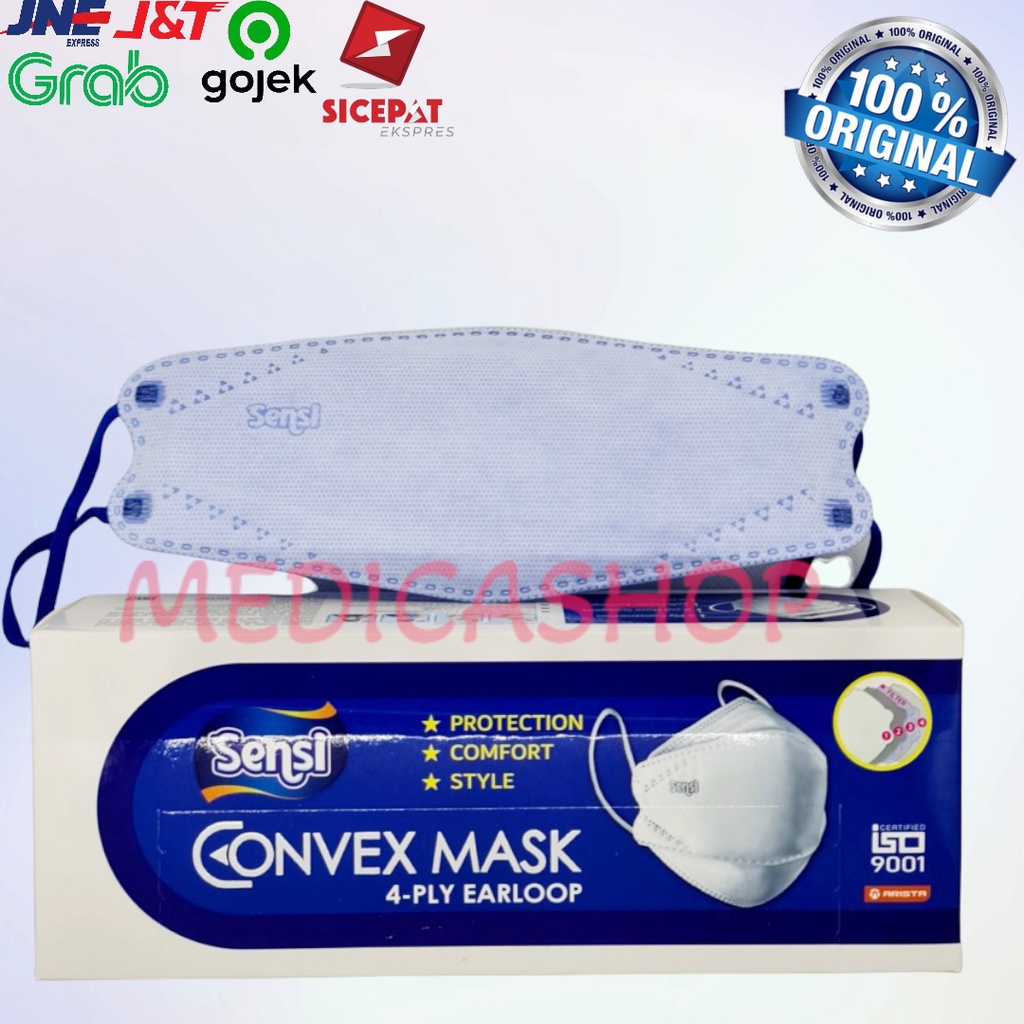 Masker Medis Sensi Convex 4ply Biru 1 box