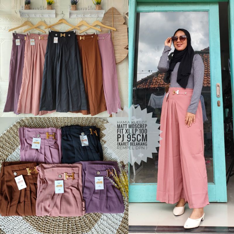 Hamia Kulot Model kekinian / Celana kulot wanita panjang  / Celana Kulot import