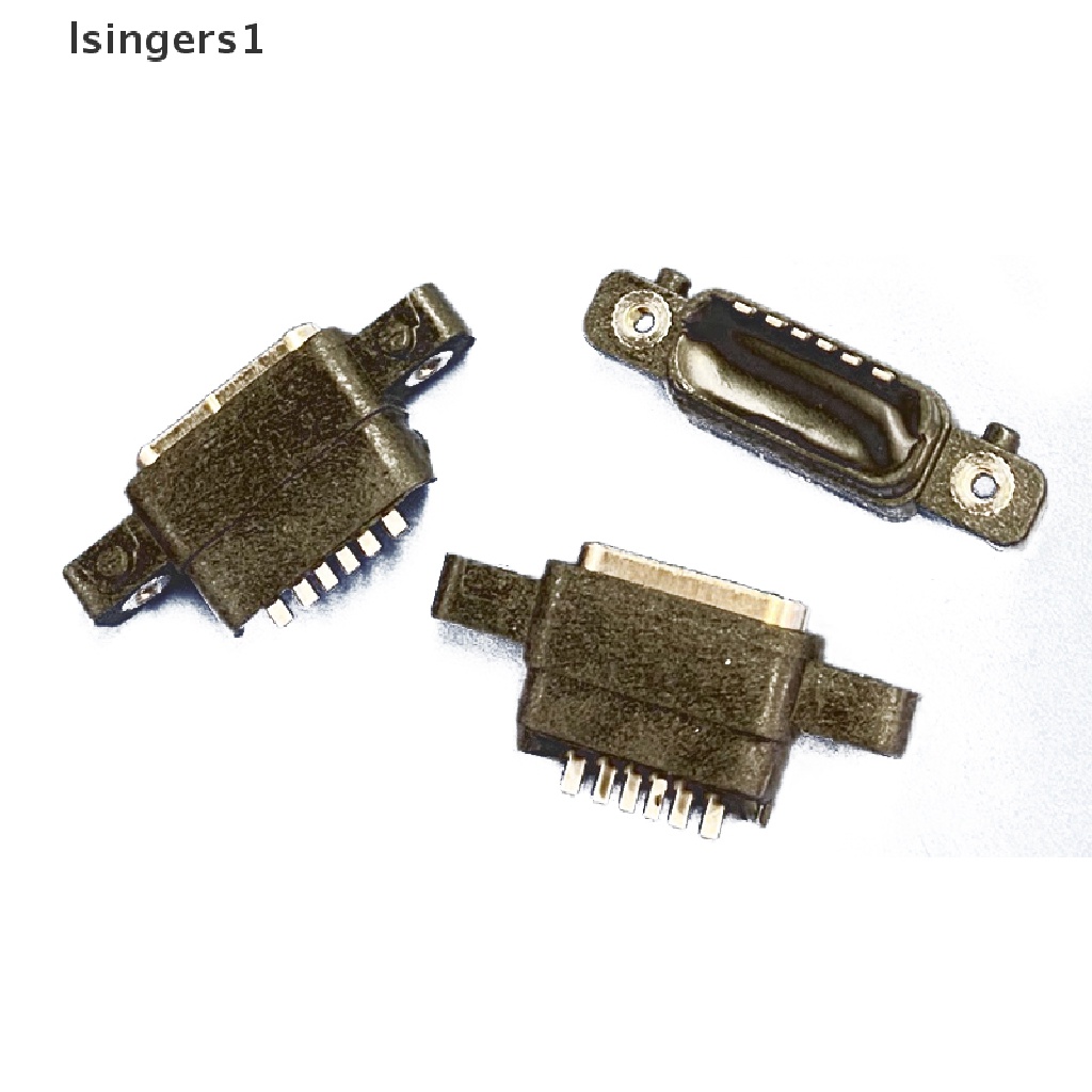 (lsingers1) 2pcs Soket Tipe c female 6P Tahan Air Dengan Lubang Sekrup SMT3.1