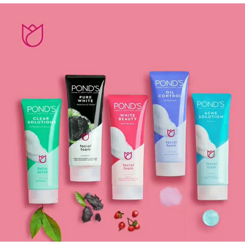 Pond's Clear Solution, Juice Cleanser, exfoliante, whip foam Ponds Antibacterial Tone up Milk Facial Foam 90/100gr