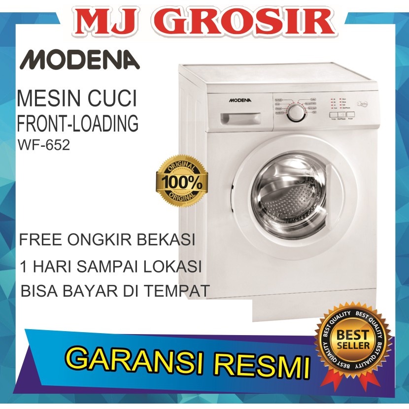 MESIN CUCI FRONT LOADING MODENA WF 652 6KG WF652 6 KG LOW WATT