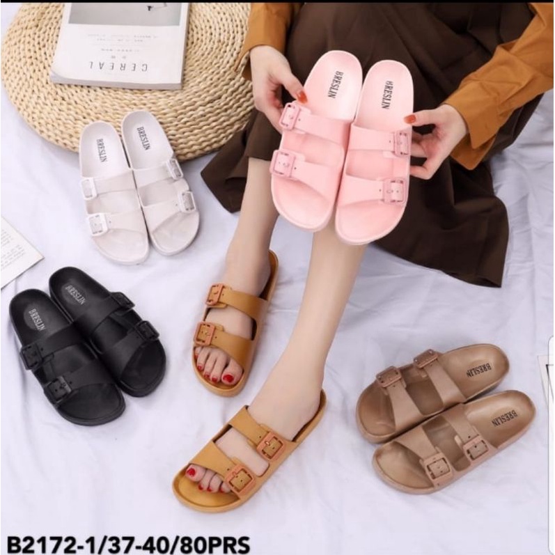 Sandal Breslin Gesper Tali Dua Sandal Jelly