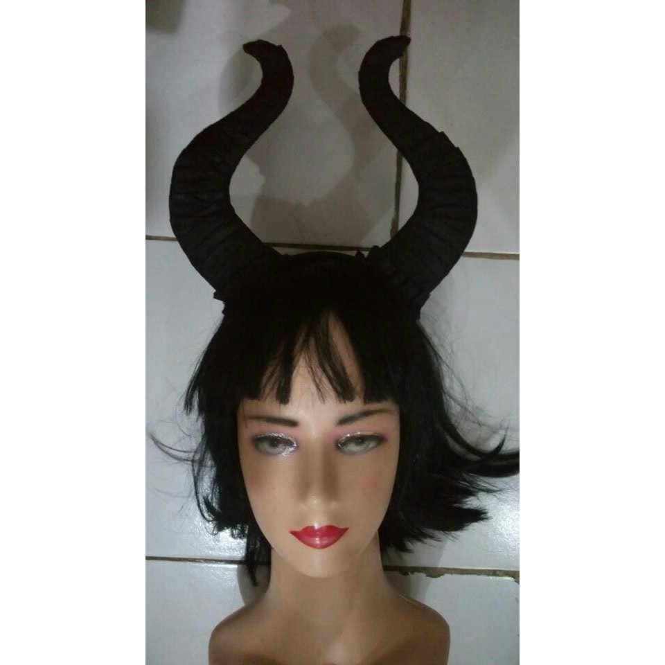 halloween bando tanduk hitam ala maleficent