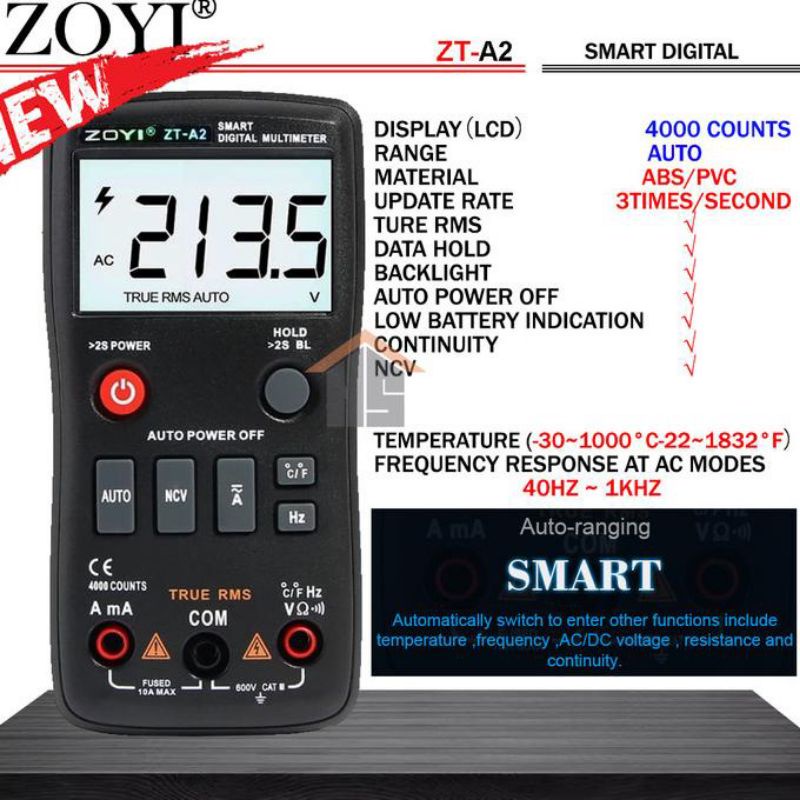 ZOYI ZT-A2 AVOMETER DIGITAL MULTIMETER
