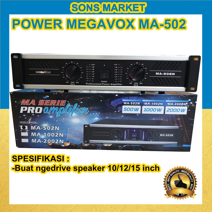 POWER MEGAVOX MA-502 MA502 POWER AMPLIFIER ORIGINAL ASLI