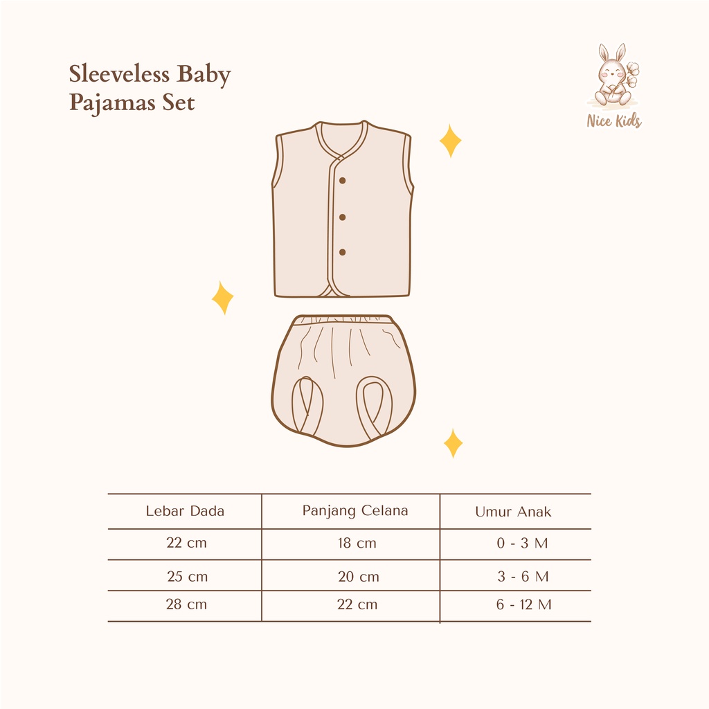 [Reject Sale] Defect Baby Pajamas Set (piyama bayi)
