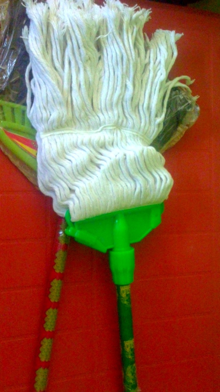 Pel Lantai Jepit Amerika Kain Katun Pel Lantai Gagang