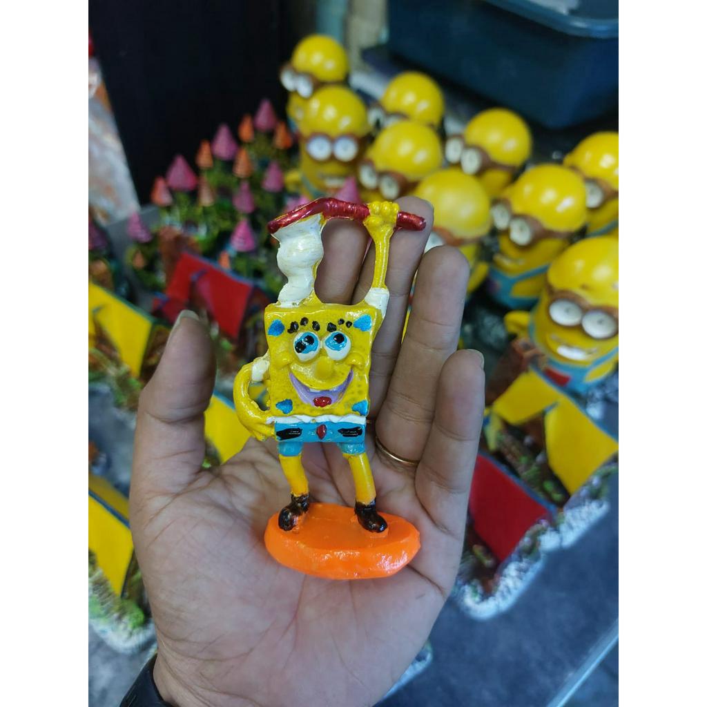 MINIATUR - Hiasan Aquarium - Spongebob Jaring