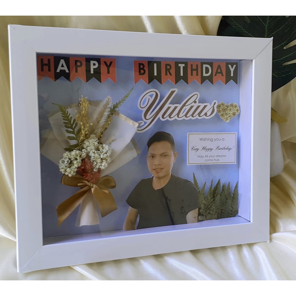 Frame 3D Custom PBB Wedding Gift / Ulang Tahun / Gradution Anniversary Hampers Jam Dinding Sweep Berkualitas Frame 3D