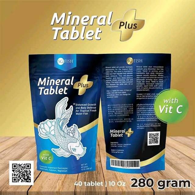 mineral tablet plus Vitamin Vit C garam garem ikan aquarium kolam