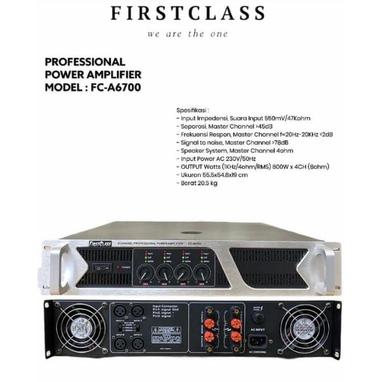 POWER AMPLIFIER FIRST CLASS FC A6700 600 WATT FC A 6700 ORIGINAL