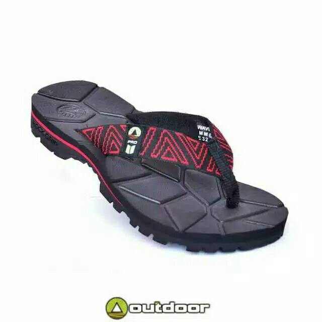 Sandal japit Outdoor pro wave red