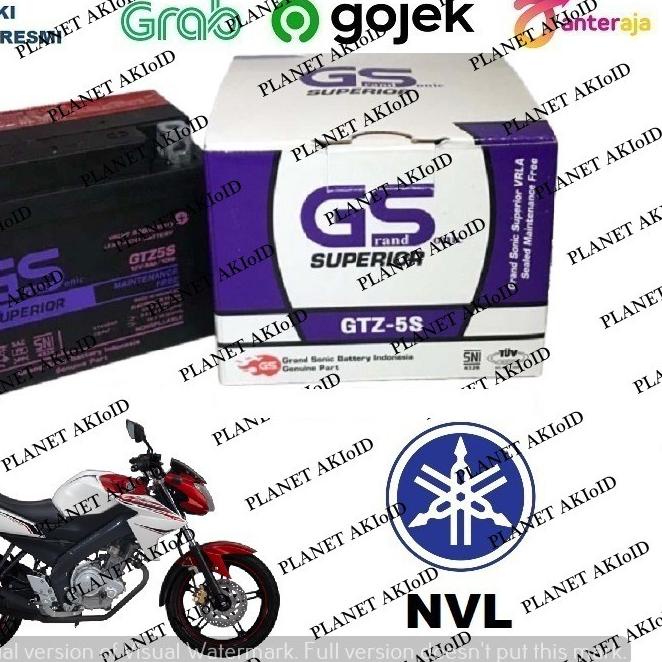 ✲ Aki Motor Yamaha NVL New Vixion Lighting GTZ5 GTZ5S GTZ 5S GS Y Accu Kering MF ♧