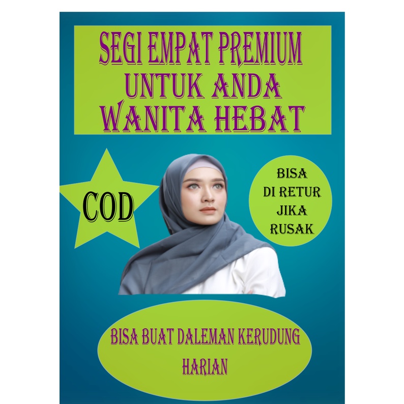 Kerudung Krudung Kudung Segi Empat 4 Hijab Polos Premium Saudia Bella Square Jahit Jait Tepi Instan Paris Motif Bandung