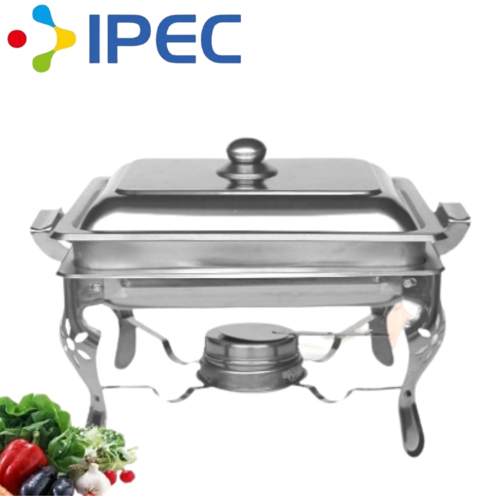 Panci Prasmanan Warmer 2 Square Pan / Tempat Makan Prasmanan 1 Tutup Stainless steel 8811