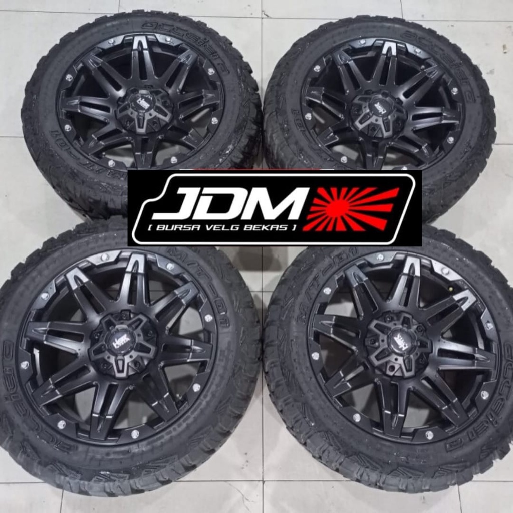 Velg Hsr Radak Ring 20 Pcd 6x139,7 Black + Ban Mt 275 55 R20 Buat Pajero Ford Ranger Dll