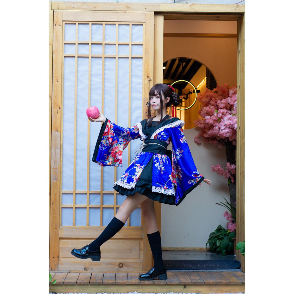 CC-20 black sailor yukata kimono lolita waloli cosplay costume kostum