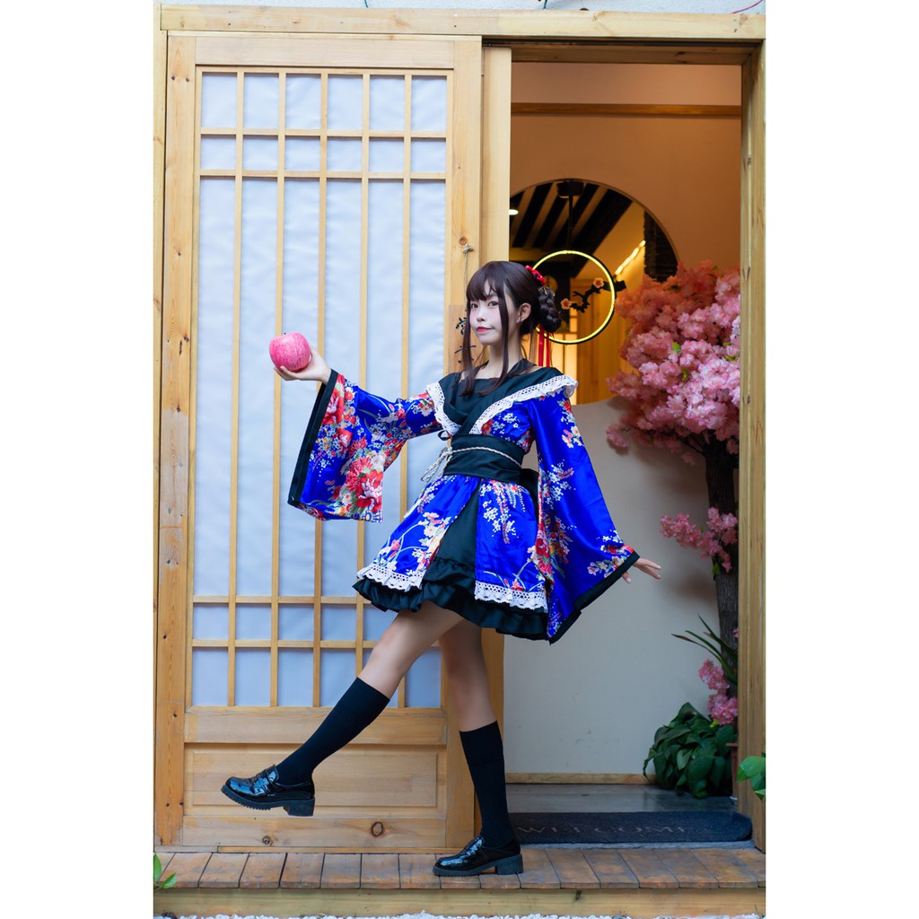 CC-20 black sailor yukata kimono lolita waloli cosplay costume kostum