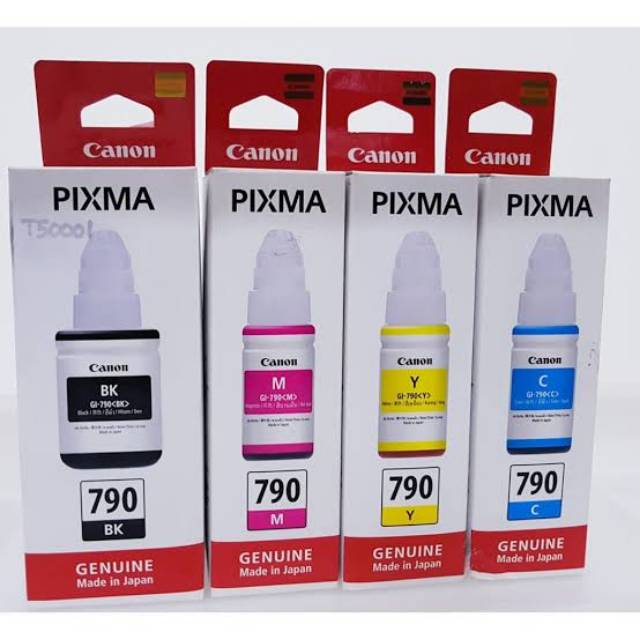 Paket 1 Set Canon PIXMA GI-790 Original untuk G1000 G1010 G2000 G2002 G2010 G2012 G3000 G3010 G3012 G4000 G4010