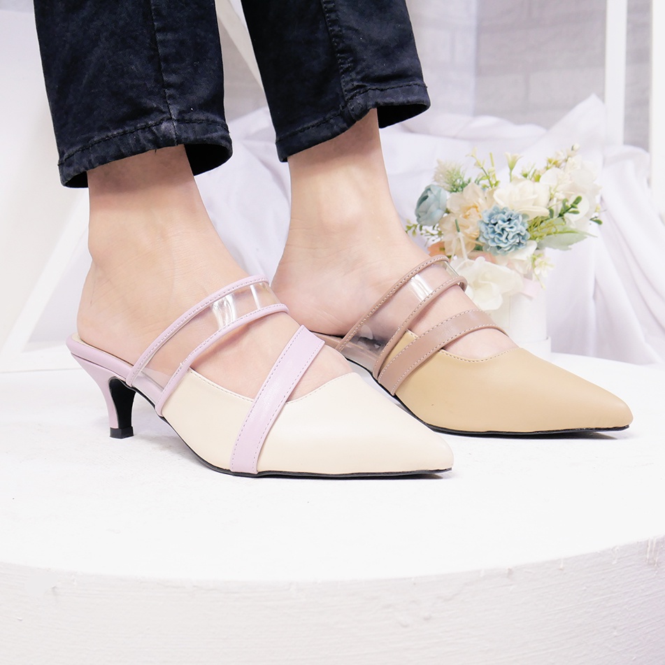 Bernike Shoes -  Fortuna Sepatu high Heels Wanita Double Strap Lilac