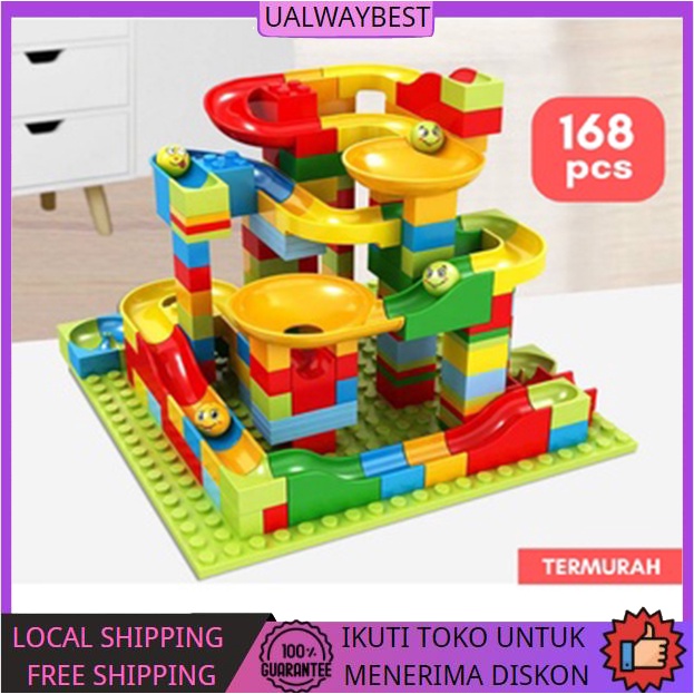 ☆Batasi diskon☆ Ready Stock CleAir O2 168pcs Mainan Building Brick Marble Race Run Maze Block Balok Susun Track Slide Ball