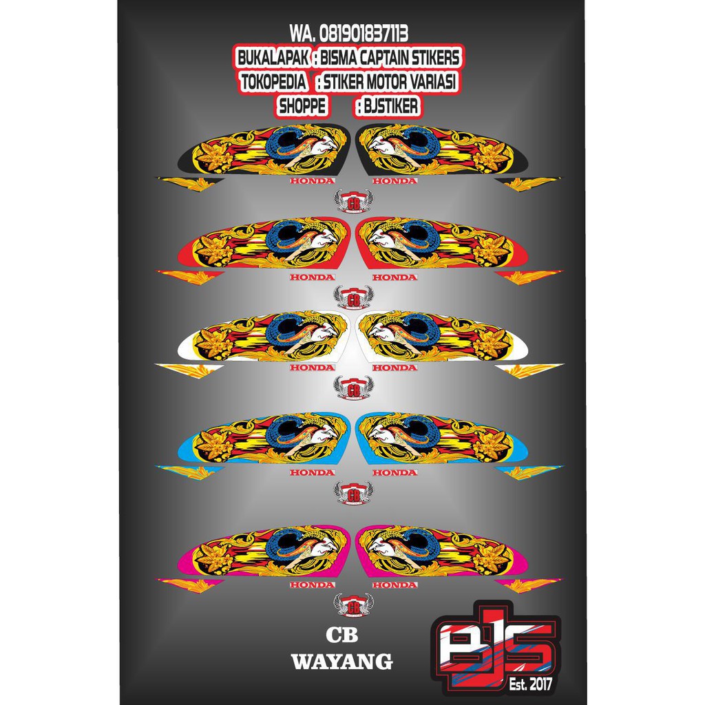 Stiker Striping List Motor Cb Glatik Wayang Shopee Indonesia