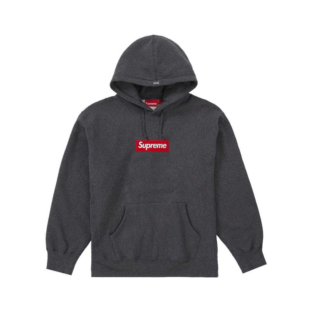 Spreme FW21 Box Logo Hoodie Charcoal 100% Authentic