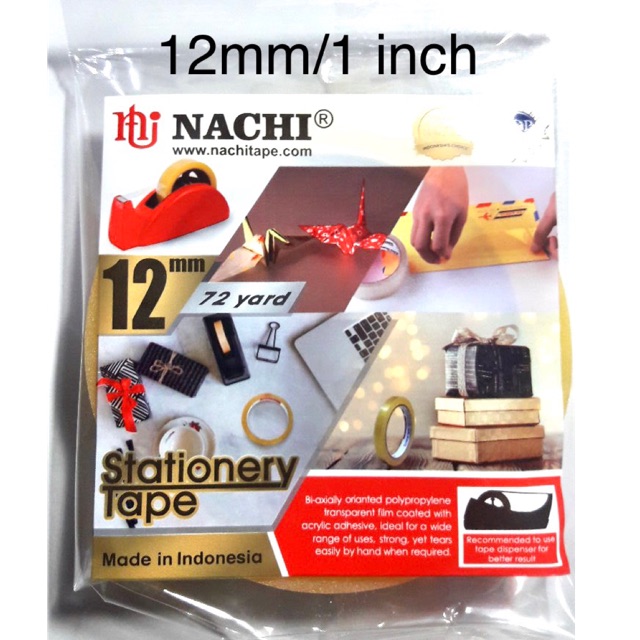 

Isolasi nachi 0,5 inch 12mm bungkus plastik 72 yard