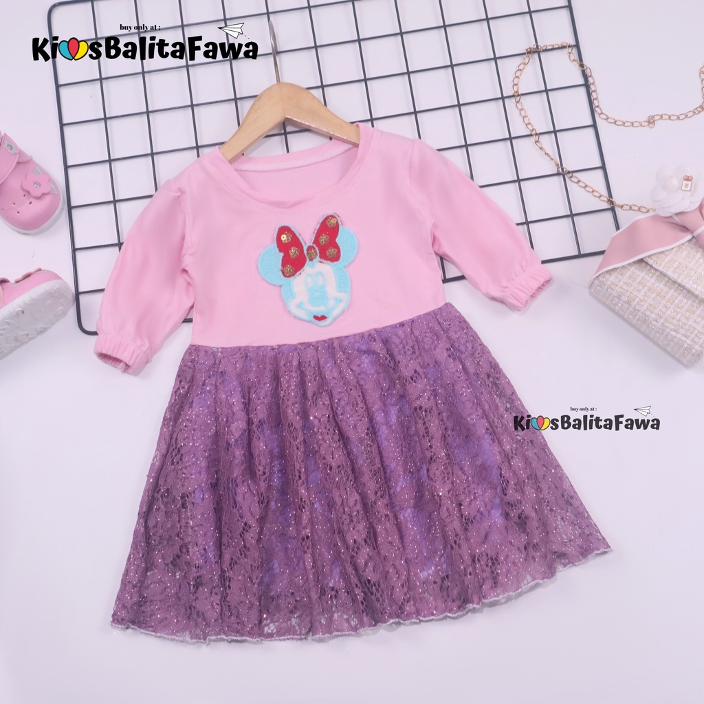 Dress Rara uk 1-3 Tahun / Gaun Brukat Pesta Import Premium Baju Cewek Dres Brokat Anak Perempuan