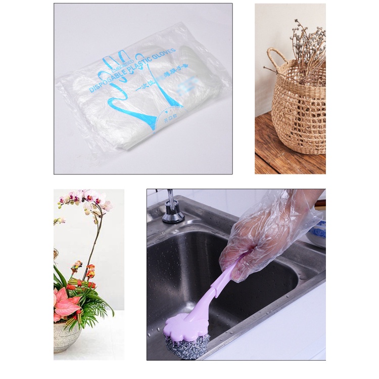 Sarung Tangan Plastik Isi 100Pcs Disposable Plastic Glove / Sarung Tangan Plastik Sekali Pakai